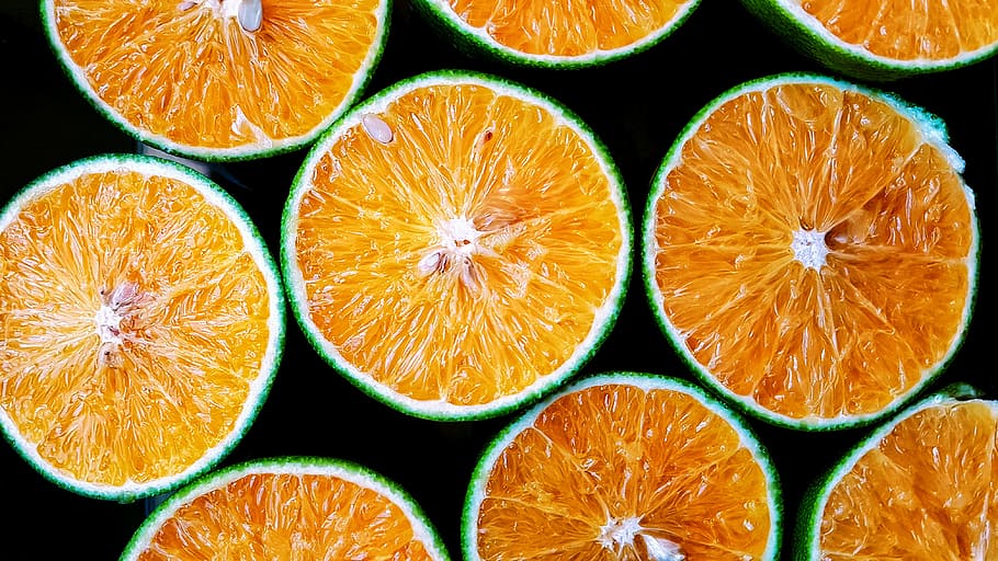 orange fruit slices, slice limes, Oranges, citrus, mandarin, food HD wallpaper