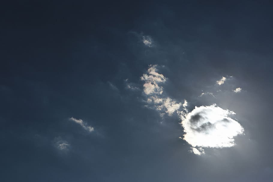 white cloud in sky, grey, cloudy, blue, clouds, cloud - sky HD wallpaper