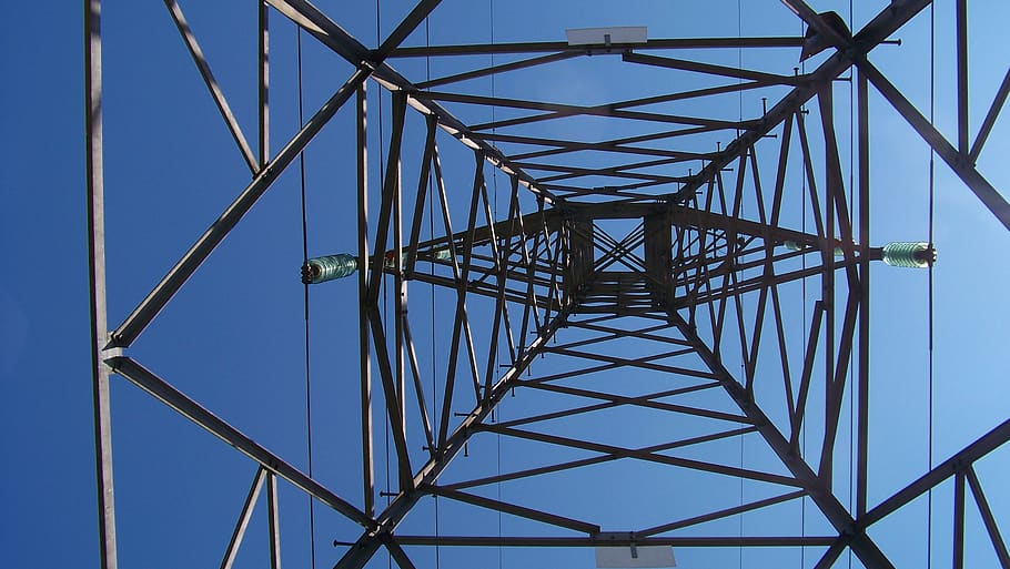 electricity, tension tower, abstract, sky, electricity pylon HD wallpaper