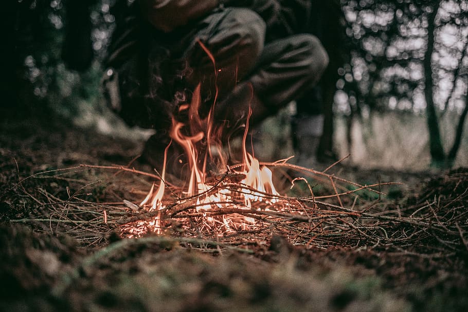 shallow focus of flaming fire, selective focus photography of fire HD wallpaper