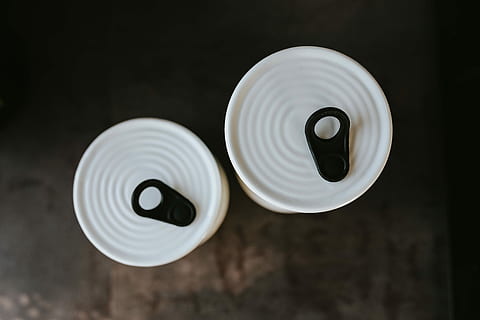 Kitchen utensils and cans by the wall, containers, cooking, spoon HD wallpaper