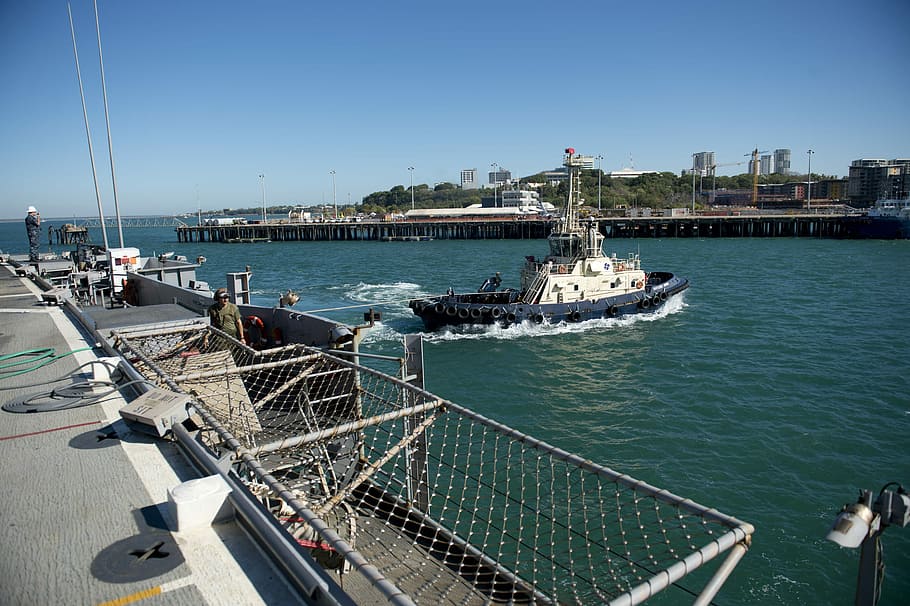 Transport ship docking in Darwin, Australia, 31st Marine Expeditionary Unit