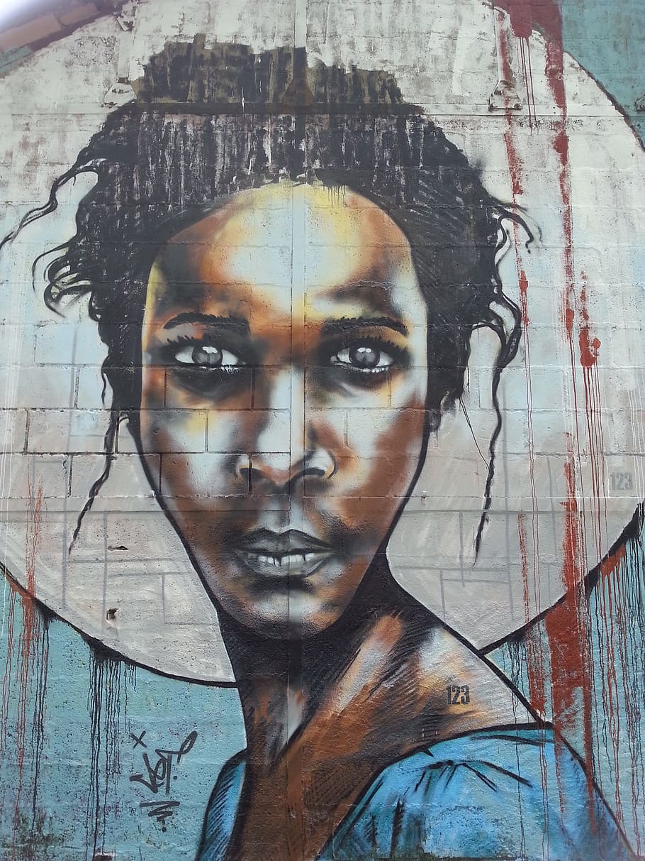 woman, tag, drawing, black, mural, portrait, headshot, one person HD wallpaper