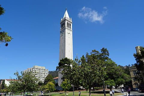 campanile, sather tower, university, building, campus, california HD wallpaper