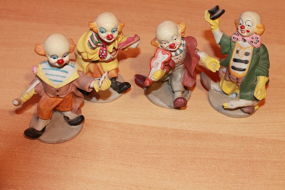 Clowns, Figure, Porcelain, Group, human representation, indoors HD wallpaper