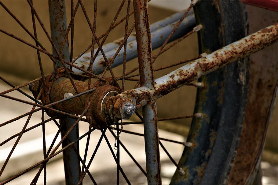 stainless, bike, wheel, hub, spoke, old, scrap, obsolete, rusty HD wallpaper