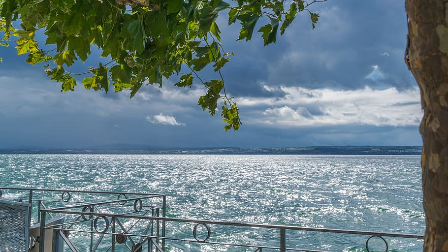 lake constance, forward, watch, water, sky, cloud - sky, sea HD wallpaper