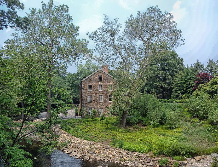 bronx, new york, mill, building, river, stream, water, hdr HD wallpaper