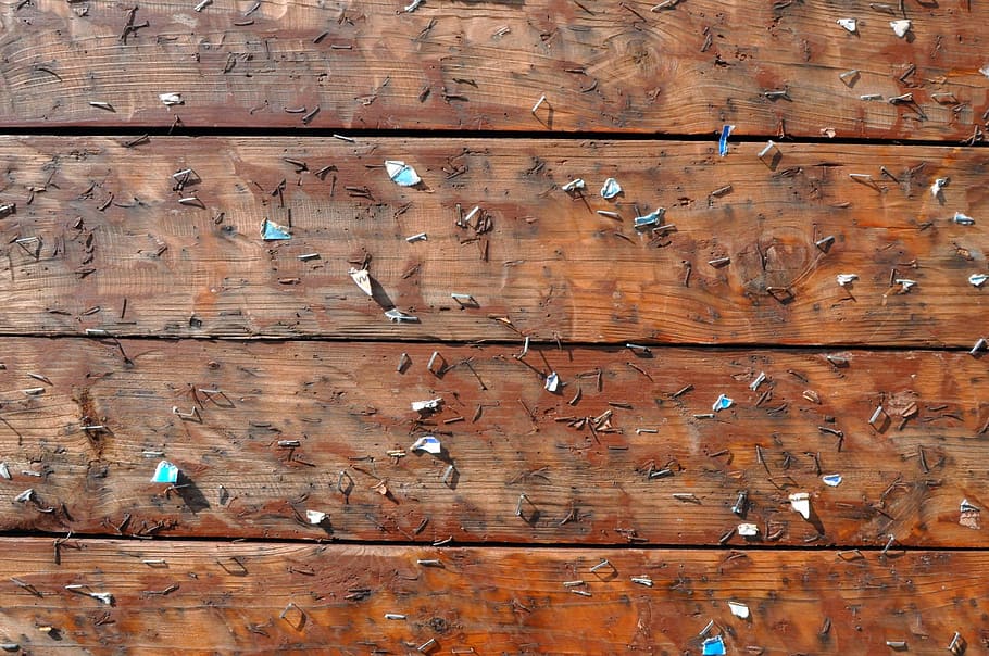 Panel, Wood, Planks, Nails, wooden, driven, bent, turned, grunge HD wallpaper