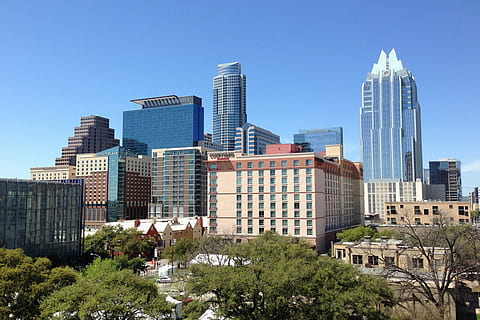 high-rise building during daytime, austin texas, tx, cityscape HD wallpaper