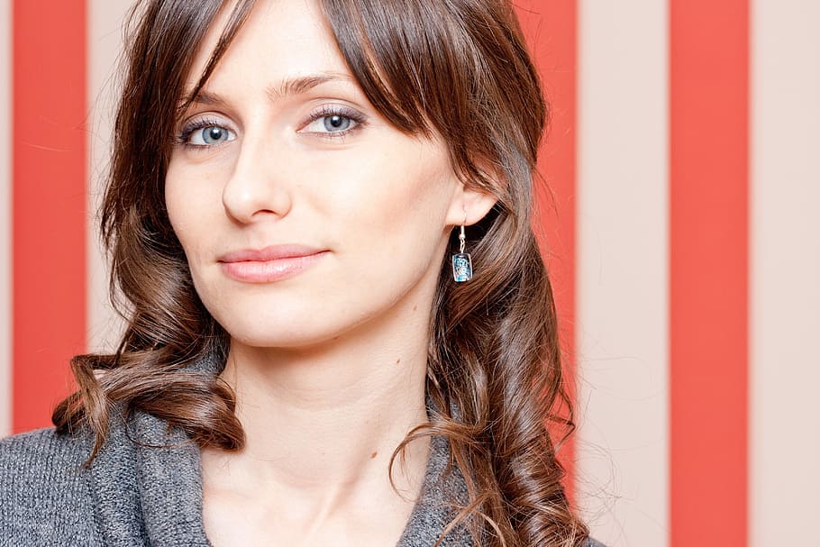 woman, young, pretty, beautiful, girl, portrait, face, people HD wallpaper