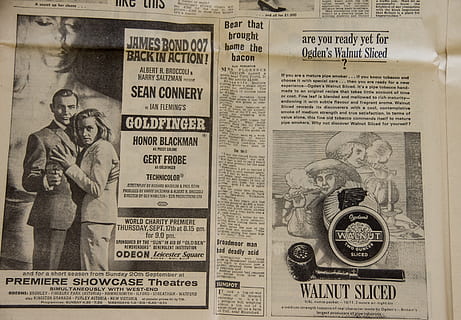James Bond 007 back in action newspaper article, adverts, advertisement HD wallpaper