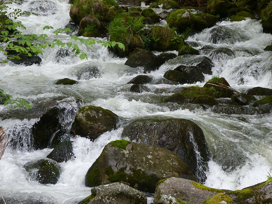 water, river, current, water courses, nature, spring, cascade HD wallpaper