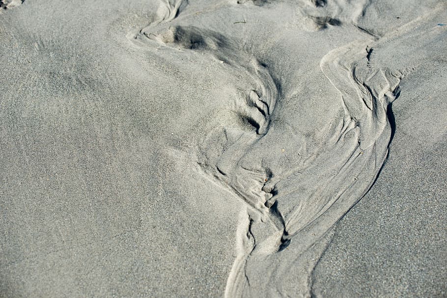 beach, tracks in the sand, pril, form, structure, abstract HD wallpaper