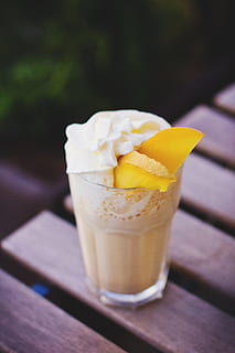 food, drinks, cafe, coffee, cold, cool, cream, frappe, fruit HD wallpaper