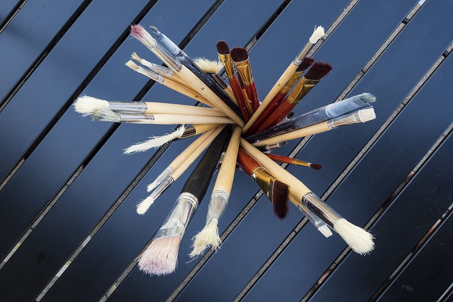paintbrush lot, art, artists, painter, painting, creative, creativity HD wallpaper