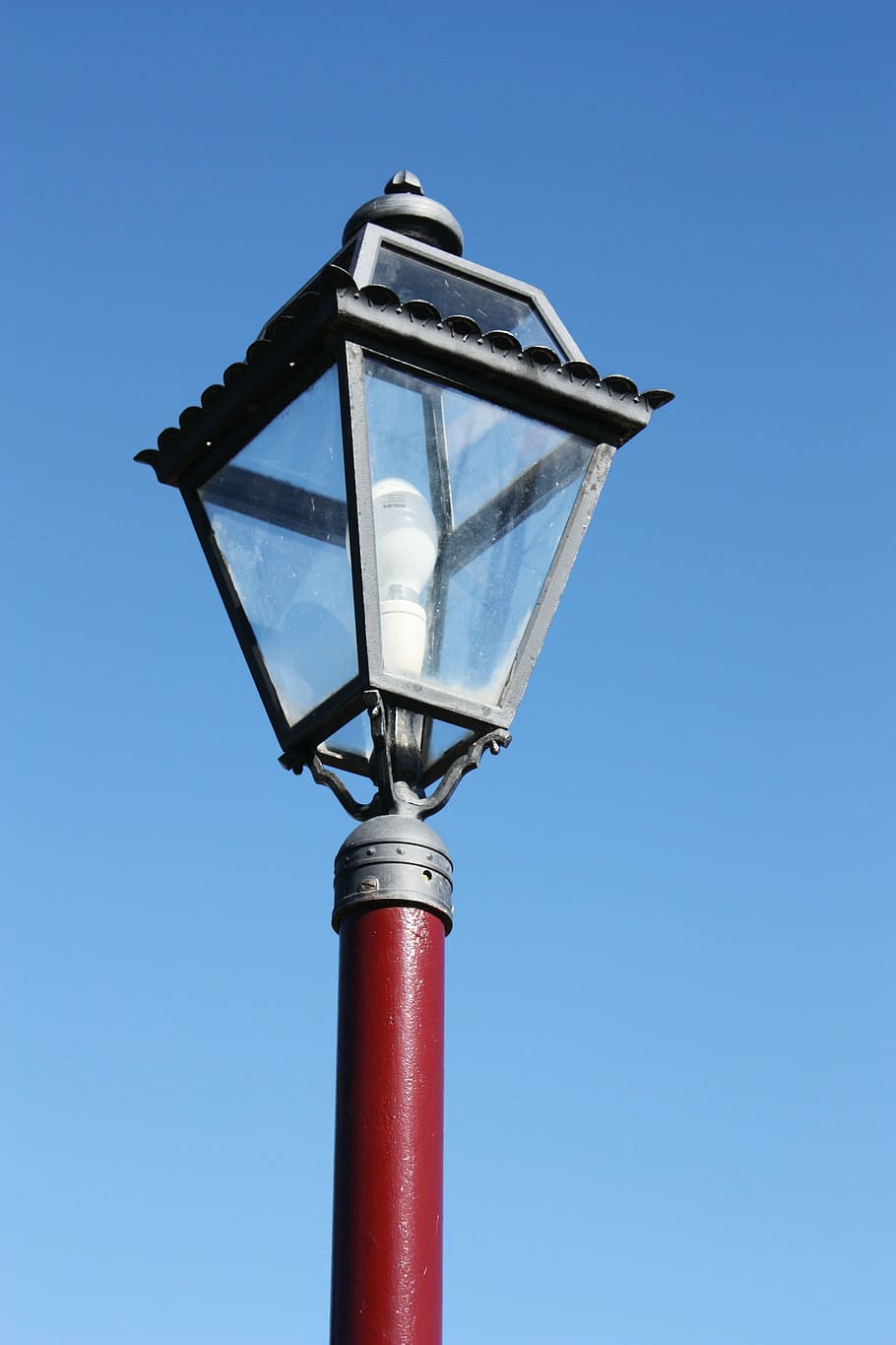 ornate, lamp, post, sky, blue, street, metal, vintage, illumination HD wallpaper