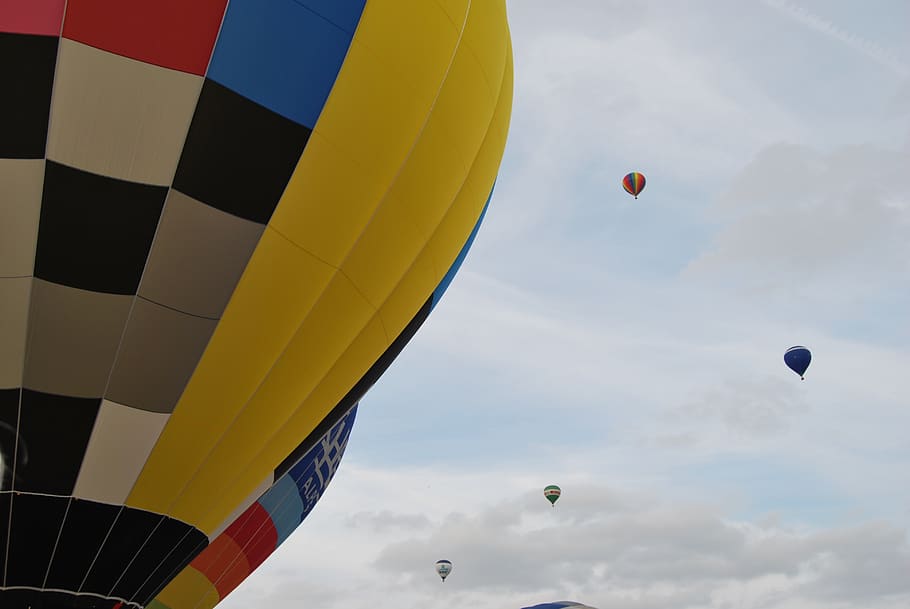 balloons, clouds, color, hot air balloon, air vehicle, flying HD wallpaper