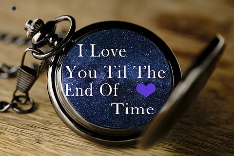 clock, love, quote, time, romance, romantic, text, communication HD wallpaper