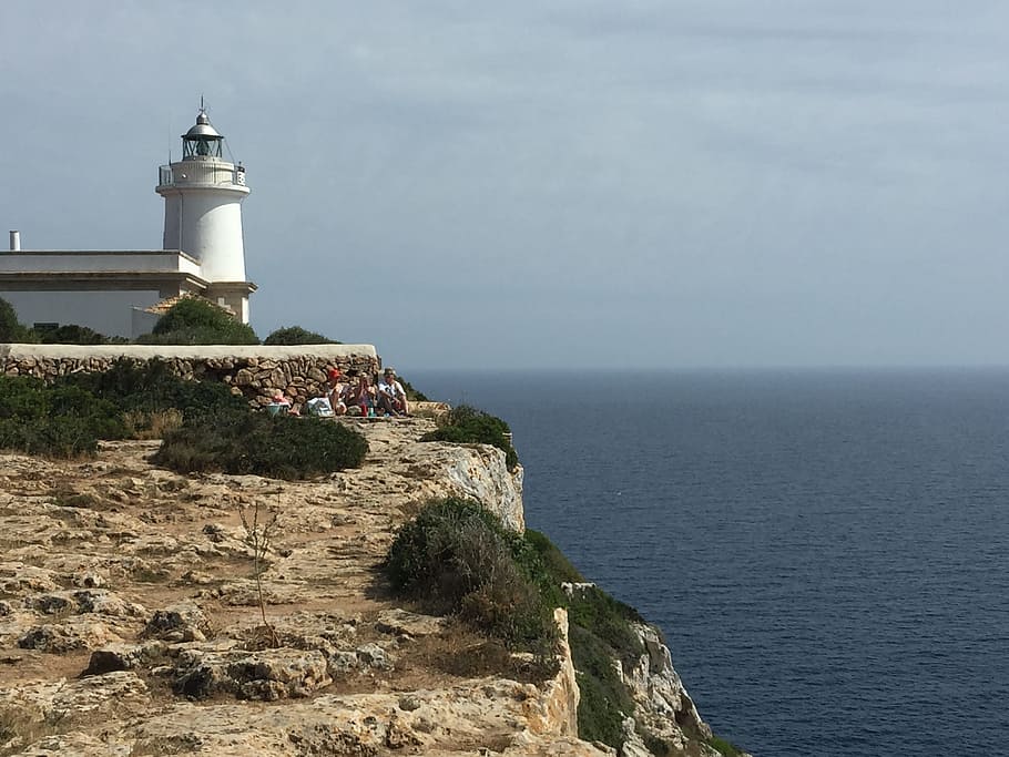 mallorca, sea, blue, summer, beach, lighthouse, guidance, tower HD wallpaper