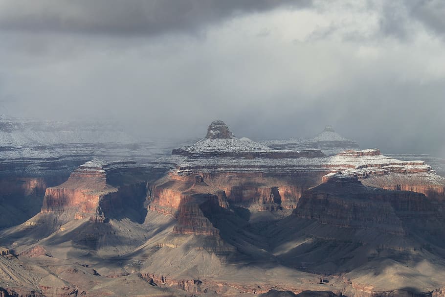 grand canyon, winter, snow, park, landscape, nature, arizona HD wallpaper