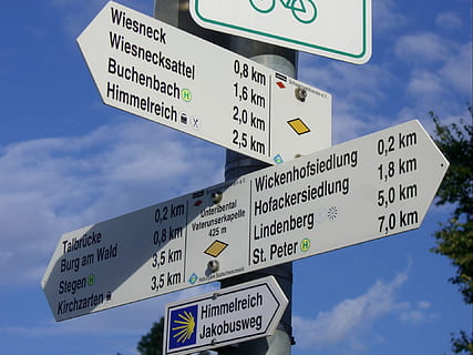 Directory, Signposts, Shield, Direction, marking, arrow, waymarks HD wallpaper