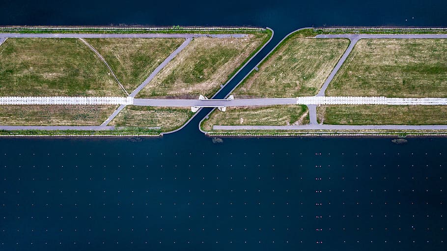 high-angle photography of landscape, untitled, drone, water, moscow HD wallpaper