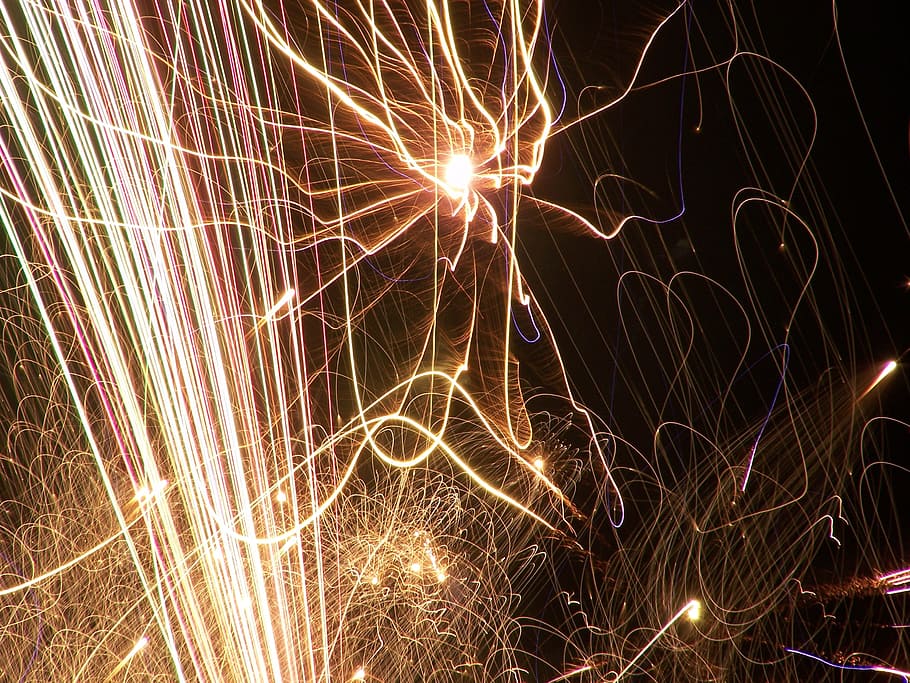 Firework, Night, Light, Dark, Bonfire, thanksgiving, celebrate HD wallpaper