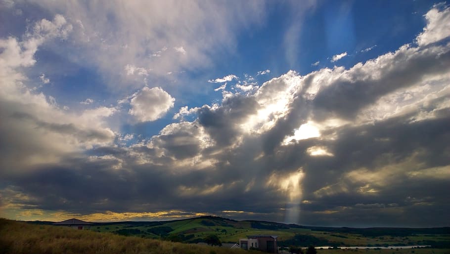 Clouds, Landscape, Sun, cloud - sky, nature, weather, no people HD wallpaper
