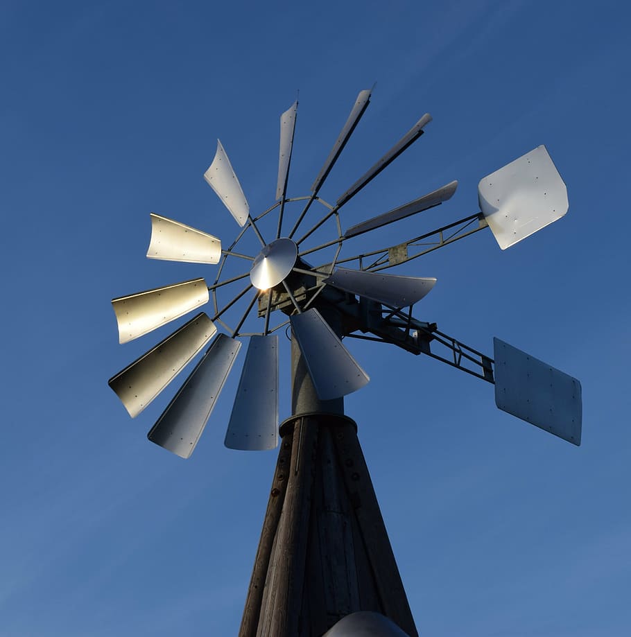 pinwheel, wind, turn, windmill, sky, low angle view, renewable energy HD wallpaper