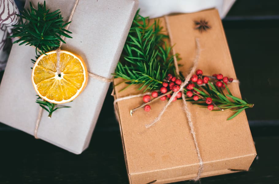 rectangular white and brown boxes, lemon, fruit, green, herb HD wallpaper