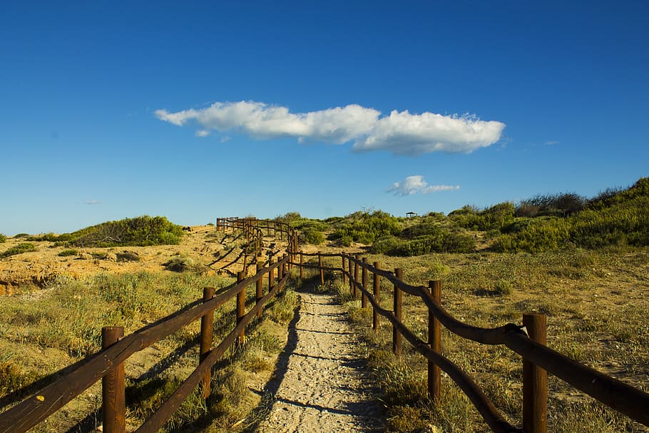 cloud, path, sky, landscape, blue sky, nature, environment HD wallpaper