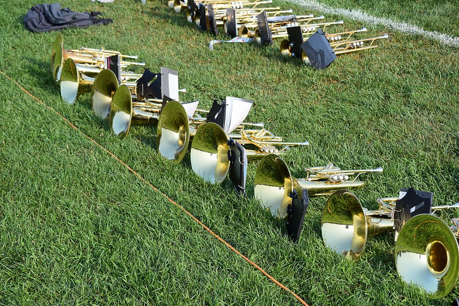 Horn, Brass, Music, Instruments, Band, trumpet, sound, musician, HD wallpaper