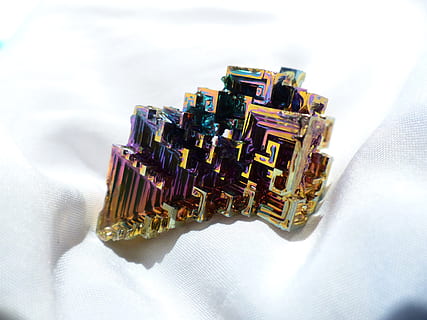 Glazed, Mineral, Iridescent, glazed includes, bismuth, bismuth crystal HD wallpaper