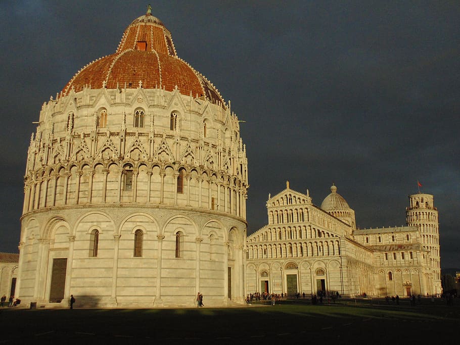 pisa, tuscany, monuments, duomo, baptistery, miracles, piazza HD wallpaper