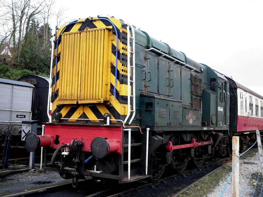Train, Engine, Caboose, Diesel, Railway, transport, locomotive HD wallpaper