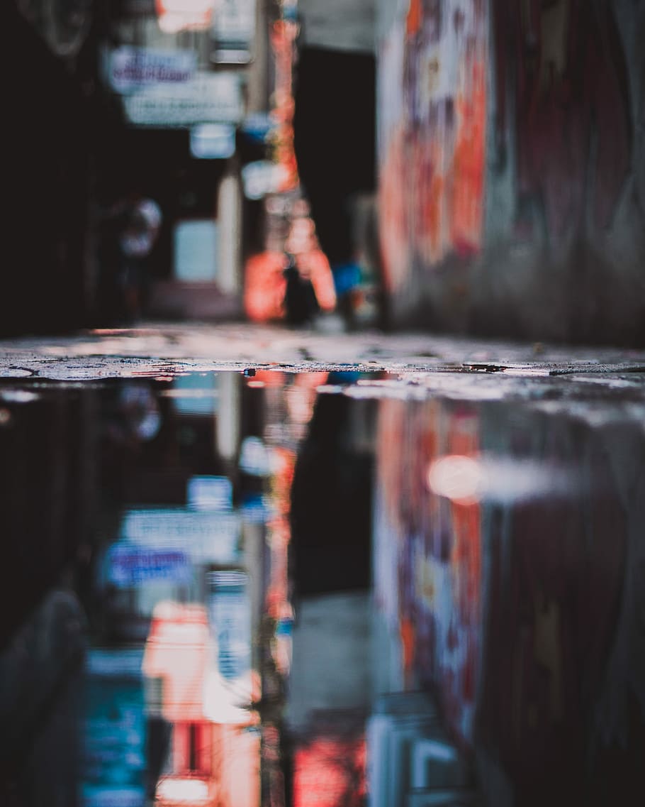 selective focus photography of stagnant water, untitled, street, HD wallpaper