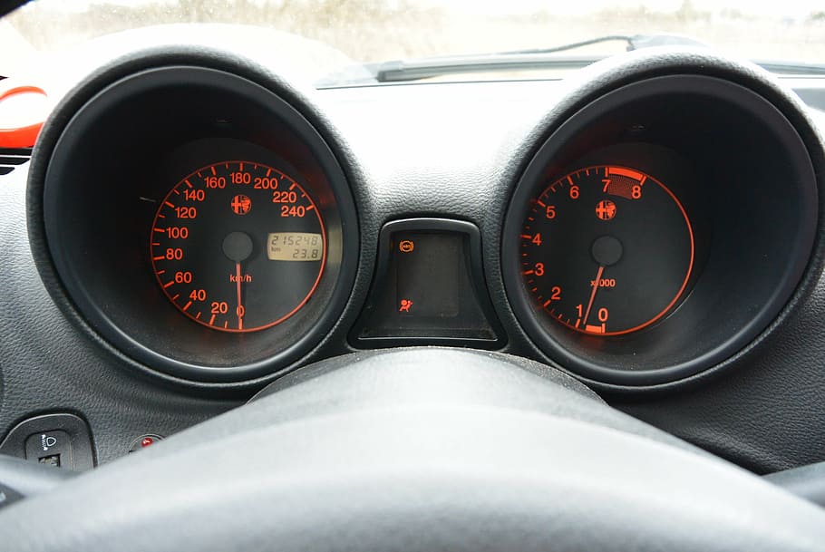 speedometer, tachometer, dashboard, car, alfa romeo, salon HD wallpaper