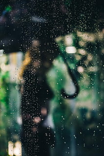 Water drops of rain on glass, abstract, background, window, wet HD wallpaper