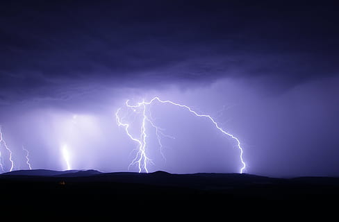 lightning photo, flash, thunderstorm, ore mountains, nature HD wallpaper