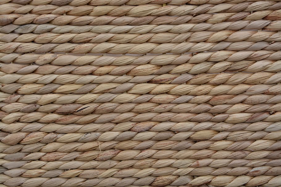 rope woven, rope beige, basket, recycle bin, box, assembly, HD wallpaper