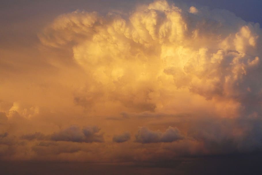 white clouds during daytime, sunset, imminent, threat, storm HD wallpaper