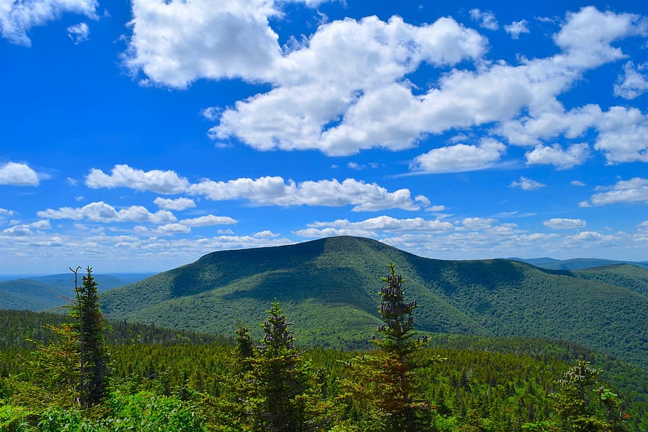 Mountain, Sky, Blue, Blue, Sunshine, Nature, landscape, summer HD wallpaper