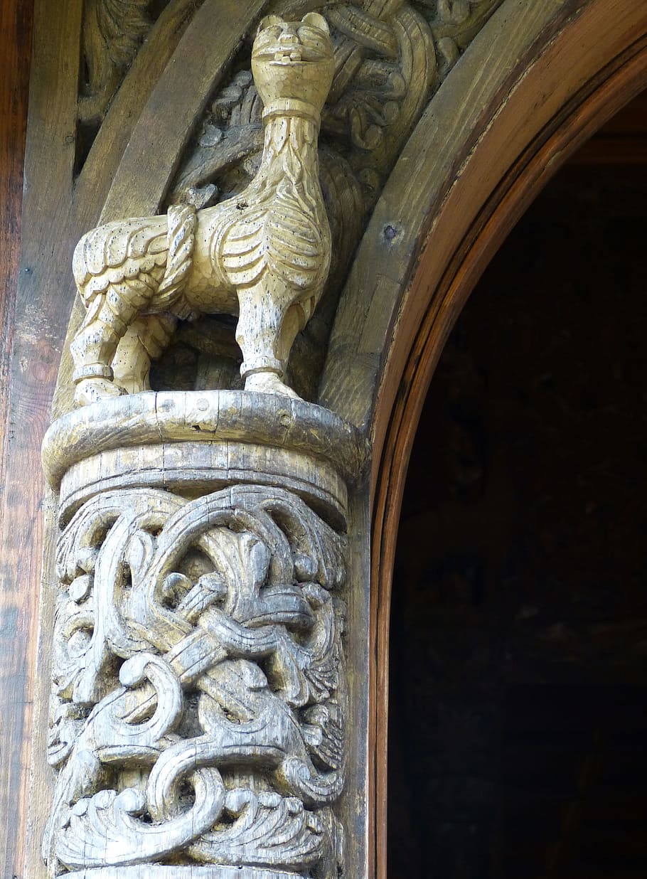 Wooden Portal Of The Stave Church