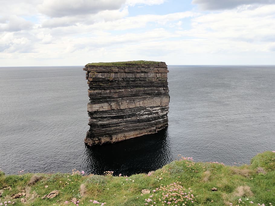 ireland, downpatrick head, mayo, water, sea, beauty in nature HD wallpaper