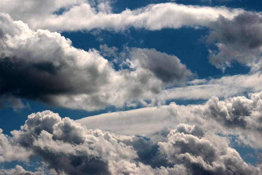 low angle photo of clouds, Cloudscape, Sky, Blue, summer clouds HD wallpaper