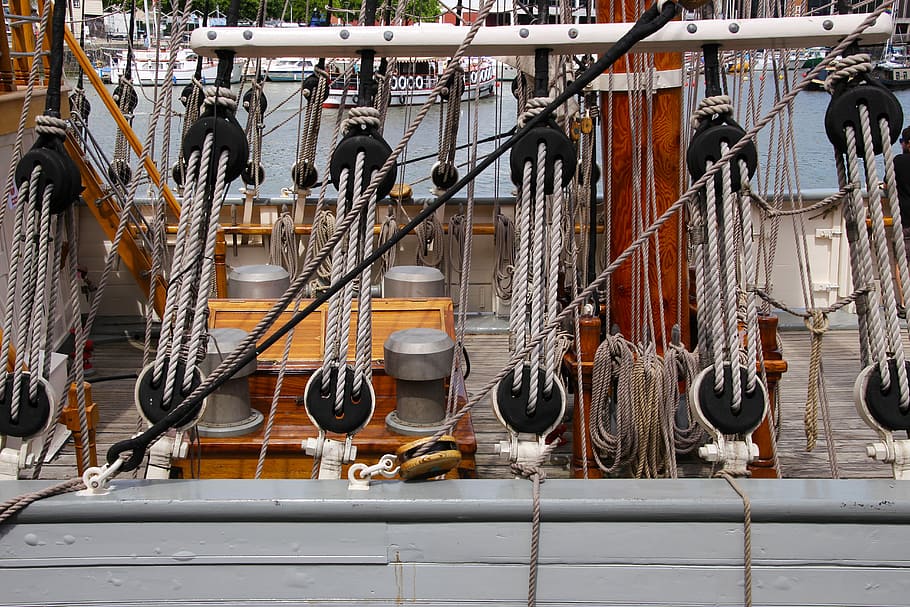 rigging, sailing ship, boat, sea, nautical, vessel, sailboat, HD wallpaper