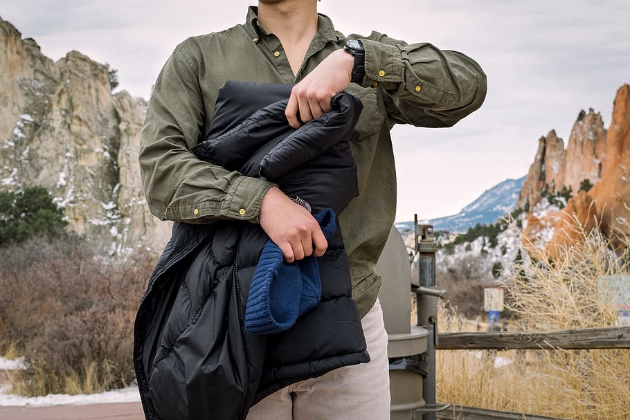 guy, man, jacket, coat, outdoors, mountains, one person, clothing HD wallpaper