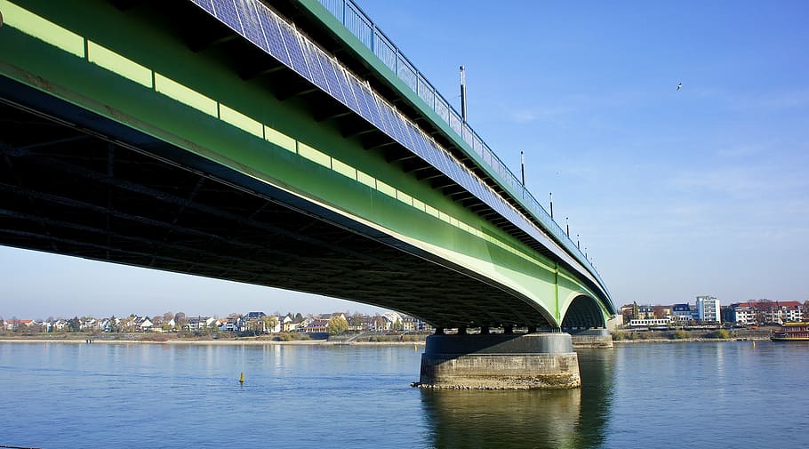 bridge, river, blue, water, bridge - man made structure, connection HD wallpaper