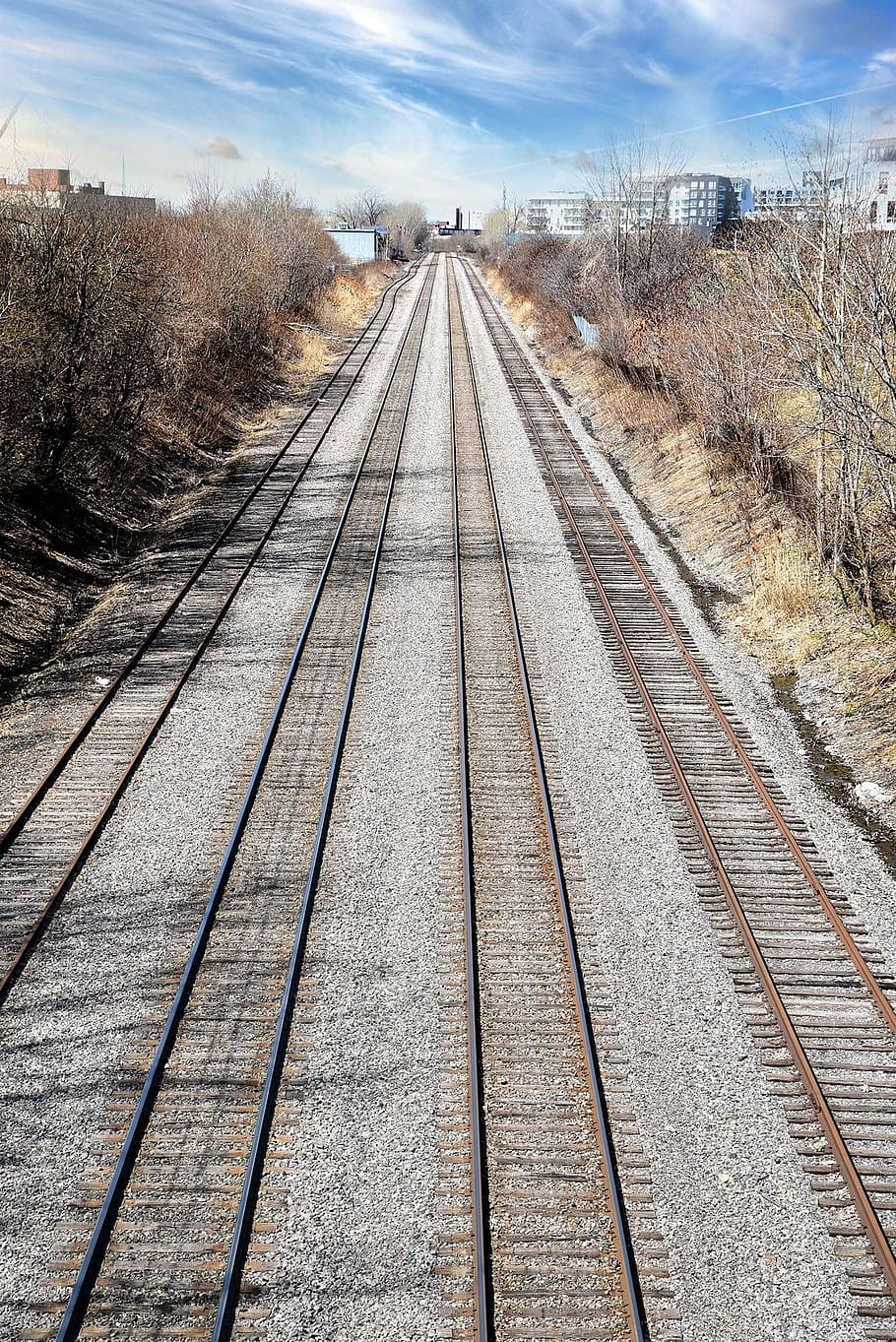 train, railway, perspective, montréal, rail transportation HD wallpaper